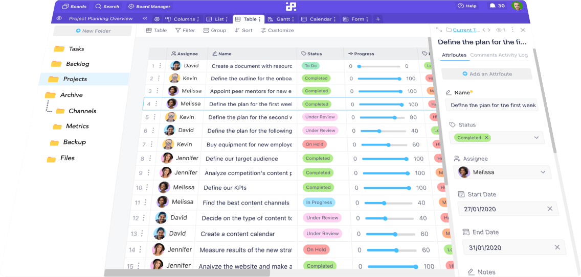 Infinity project management platform preview